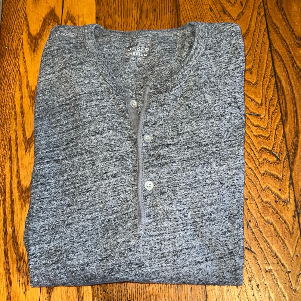 J Crew long sleeved Henley tee shirt